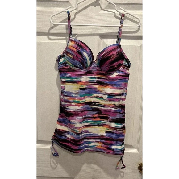 Love Your Assets By Sara Blakely Spanx Multicolor Tankini Size Large Swimsuit - Picture 1 of 8